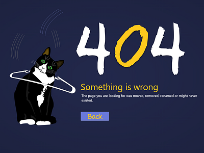 DayliUi008 008 404 cat dailyui design error 404 illustration ui