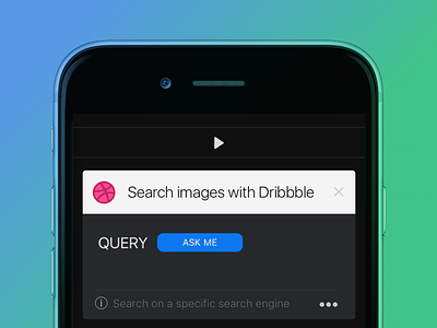 Search On Dribbble Action app dribbble quadro query search