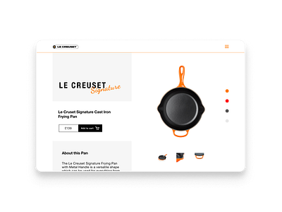 Le Creuset product page design brand design graphic design product page typography web design agency