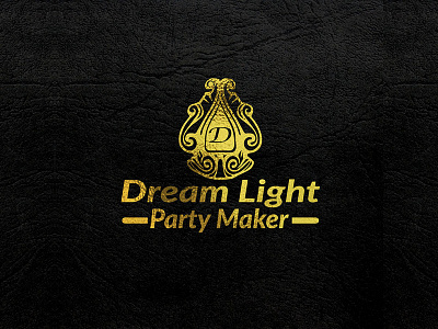 Event Management Logo [Dream Light Party Maker] branding design event agency event branding event management flat gold ink golden logo icon illustration logo party