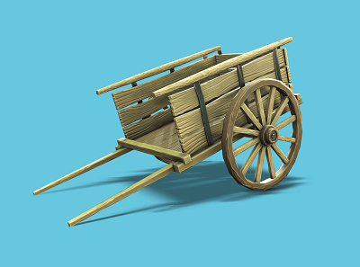 Stylized Old Carriage 3d 3d art carriage lowpoly medieval old carriage stylized