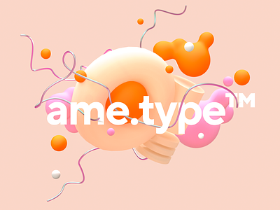 ame.type KV "A" 3d abstract branding c4d cinema 4d design fun illustration key visual logo redshift3d render social media typogaphy ui