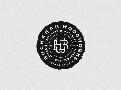 Buchanan Woodworks Logo branding carpentry construction design graphic design illustration lettering logo trades typography vector