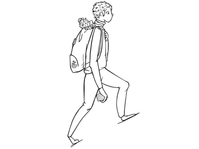 Walking up that hill 1 art black and white character design comic digital illustration digital sketching illustration illustrator outline sketch