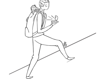 Walking up that hill 2 art black and white character design comic digital illustration digital sketching illustration illustrator outline sketch