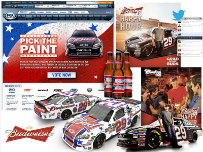 NASCAR / Budweiser moodboard social media
