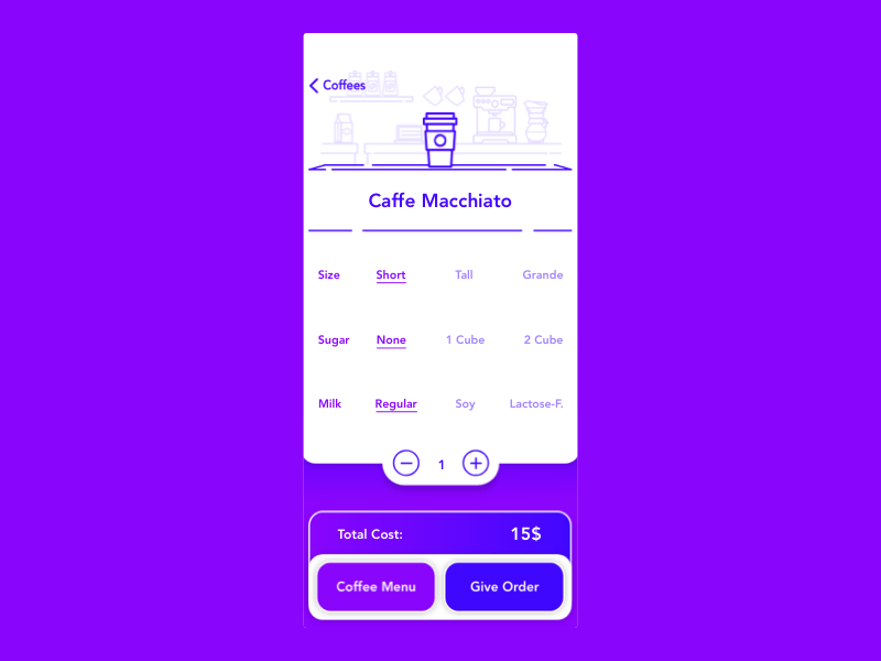 Coffee shop app details page concept design animation app design interaction design ui ux