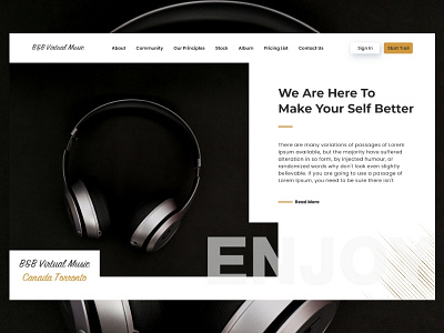Music Landing Page Header 2019 clean creative design design header header design music header ui