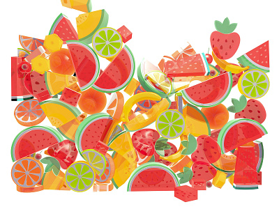 Fruit salad. 3d illustration