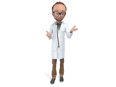 3d toon style doctor