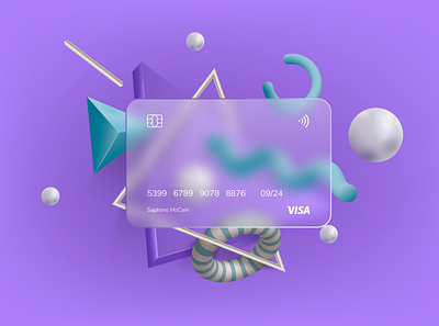 Glass Card illustration logo ui web