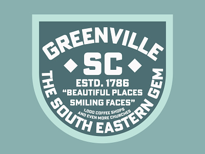 GVL badge badge design branding coffee coffee shop greenville iconography mint green sc south carolina