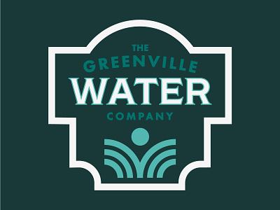 Greenville Water badge badge design badgedesign branding green greenville greenvillesc iconography logo sc south carolina turqoise typography water water logo watterbottle