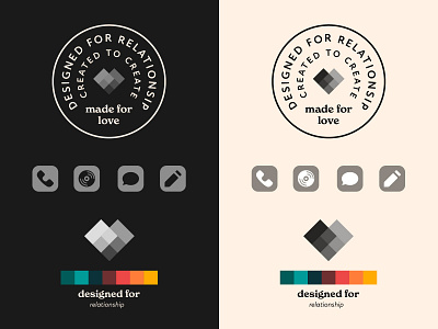 Designed for Relationship adobe fonts badge badge design branding color cream icon iconography illustrayor logo relationship typography