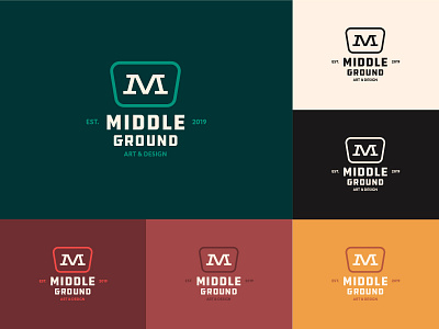 Middle Ground Logo badge badge design branding cream custom letter design iconography illustration letter m lettering logo logo mark m m logo type type logo typography ui wordmark