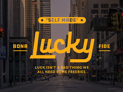 Lucky Hand Lettering (2/2) hand lettering l logo letter l lock up logo typography yellow yellow color yellow letter