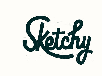 Sketchy Hand Lettering cream dark green green lettering logo procreate sketch sketchy type typography word sketchy