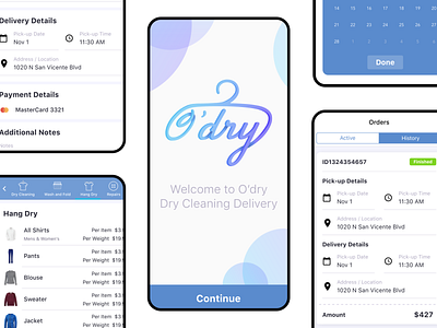 Dry Cleaning Delivery Mobile app branding design mobile app ui uiux ux webdesign