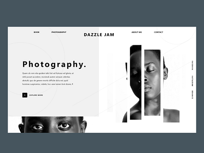 Design of a photographer's portfolio adobe photoshop app designs illustration photographer ui uiux webdesign women