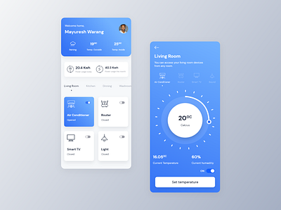 Smart Home App design mobile app mobile ui smarthome ui uiux