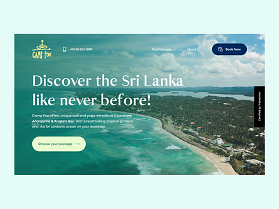 Website redesign for camppoe design resorts srilanka tourism ui uidaily uidesign uidesigner uiux ux uxui web webdesign website website concept website design
