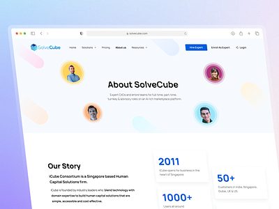 About Page for SolveCube about aboutpage aurora design landing landingpage mesh ui uidesign uidesigner uiux uxui website wordpress