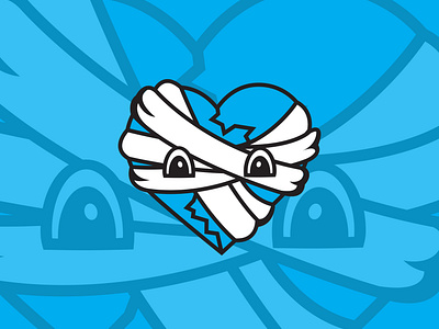broken heart mascot
