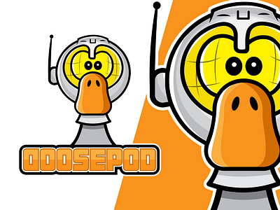 Duck Astronaut Mascot logo Design