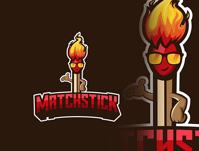 MatchStick Mascot Logo Design design gaming icon illustration illustrator logo 3d logo design mascot logo mascotlogo matchstick gaming logo matchstick mascot typography vector