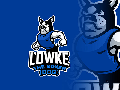 Boxing dog mascot logo