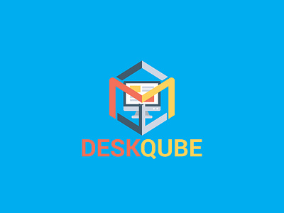 Deskqube logo design branding design flat icon illustration illustrator logo logo 3d logo design typography vector