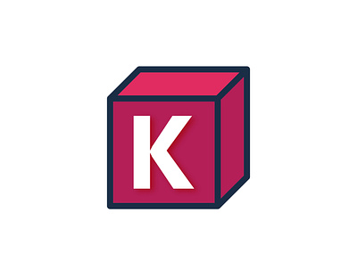 K 3D Box Logo Design 3d logo design flat icon illustration illustrator logo logo 3d logo design typography vector