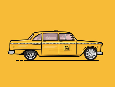 NYC Retro Taxi art art board artist design flat illustration illustrator art illustrator cc illustrators vector