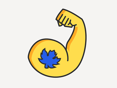 WIP for logo piece arm bicep biceps emoji leaf muscles