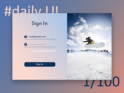 Sign In Form dailyui dailyui001 design sign in sign in form sign in page ui web