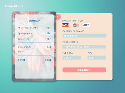 Creditcard credit card credit card form dailyui dailyui 002 design ui web