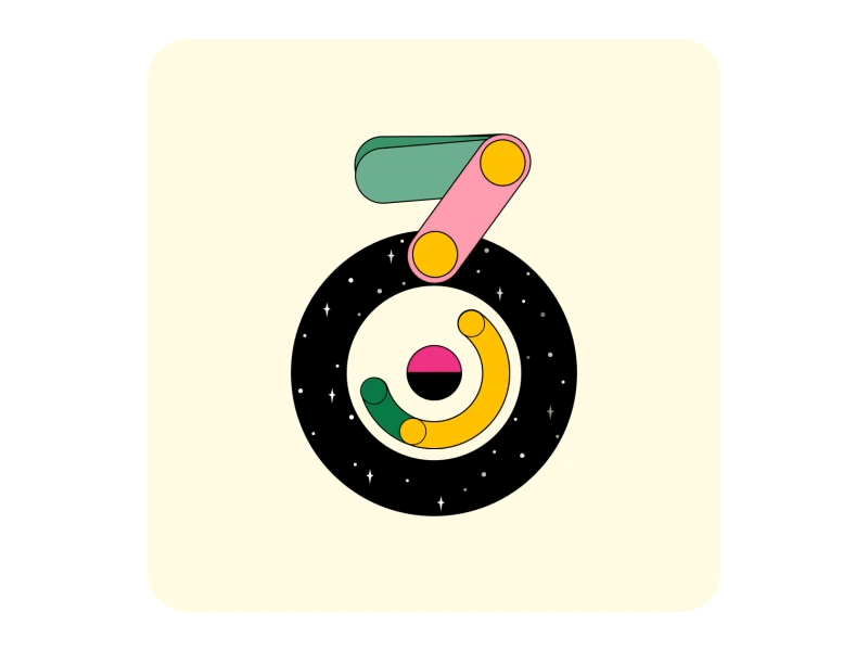 Number 3 2d 2danimation 36daysoftype colorful illustration numbers shapes stroke vector