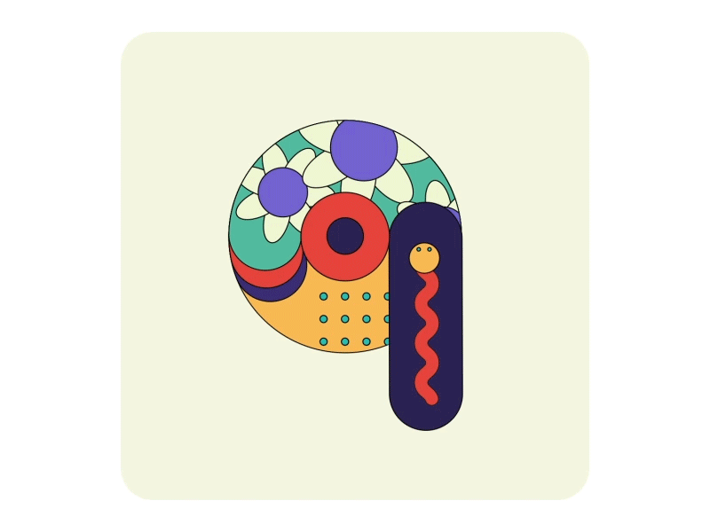 Number 9 2d 2danimation 36daysoftype colorful illustration numbers shapes stroke vector