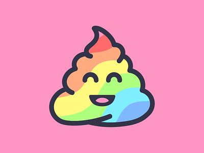 Rainbow Poop Emoji branding colors emoji icon illustration logo nice pink poop rainbow ui vector