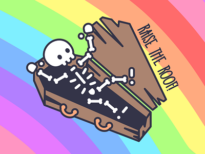 Raise The Roof Skeleton Illustration