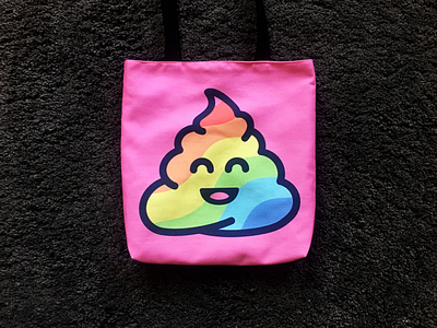 Rainbow Poop Emoji Tote Bag apparel brand branding colorful design emoji icon illustration logo rainbow tote bag totebag