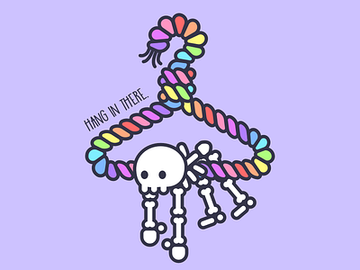 Rainbow Skeleton Hanger apparel bones branding colorful design hanger illustration logo nihilist rainbow skeleton vector