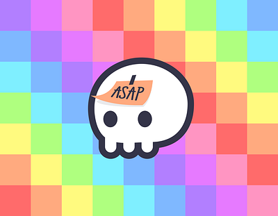 ASAP apparel asap colorful dead design emoji graphic icon illustration nihilist rainbow skull t shirt tired