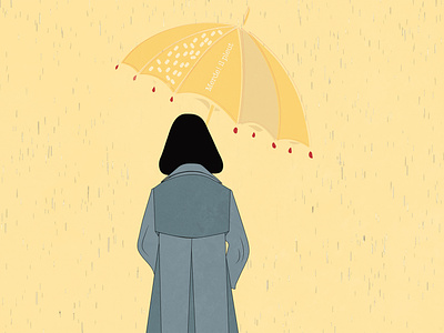 Merde! il pleut design flat illustration vector