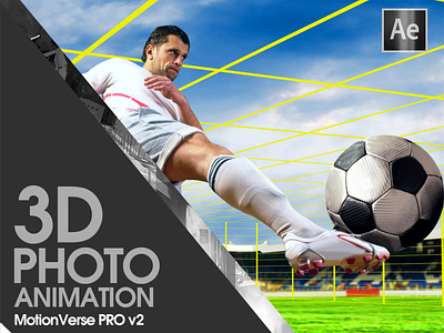 Football Player Photo Animation + Camera Projection in AE 2d to 3d 3d camera 3d projection after effects camera projection creativemarket education envato motionverse nuke parallax photo animation projection tutorial