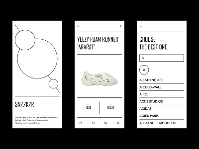 SN//K/R adidas app design design fashion interaction interface minimal mobile mobile app mobile screen mobile ui sneaker style ui ux vector