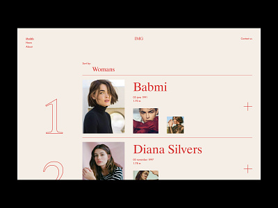 IMG branding concept design fashion interaction interface minimal models screen ui ux web