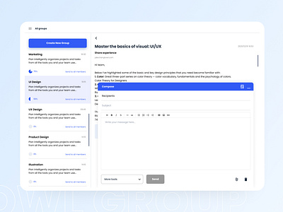 Compose Feature - Group Project Organizer compose design email group organizer planner ui ui ux ui design uiux