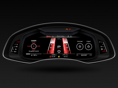 Audi RS Race Dashboard - 4500 Rotating speed audi dashboard design hmi ui