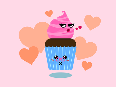 The Perfect Duo adobe illustrator cartoon character cupcake food illustration illustration vector